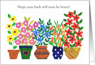 Custom Front Get Well with Bright Flower Pots card