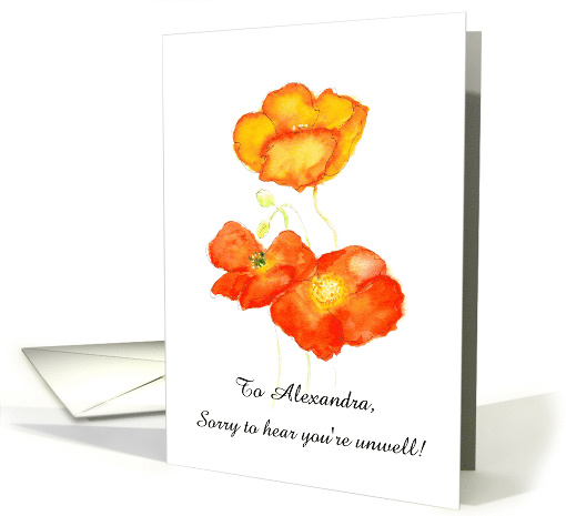 Custom Front Get Well Wishes with Icelandic Poppies card (879995)
