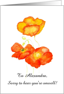Custom Front Get Well Wishes with Icelandic Poppies card
