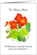 Custom Front Get Well Wishes with Red Nasturtiums card