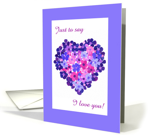 Custom Front Romantic Heart of Flowers card (880945)