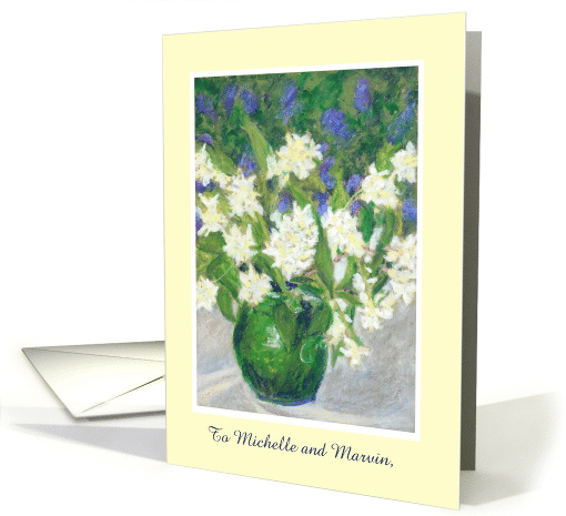 Customizable Wedding Congratulations with Mock Orange Blossom card