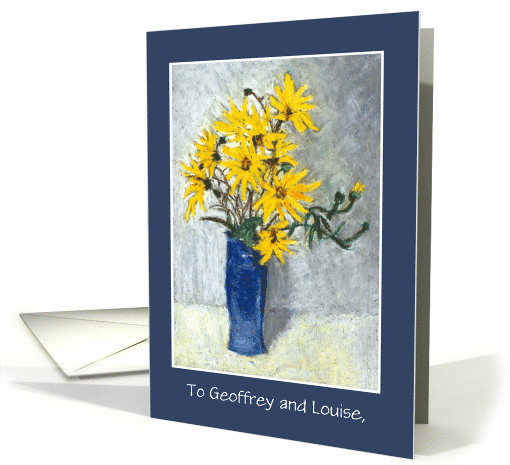 Custom Name House Sitting Thank You with Golden Sunflowers card