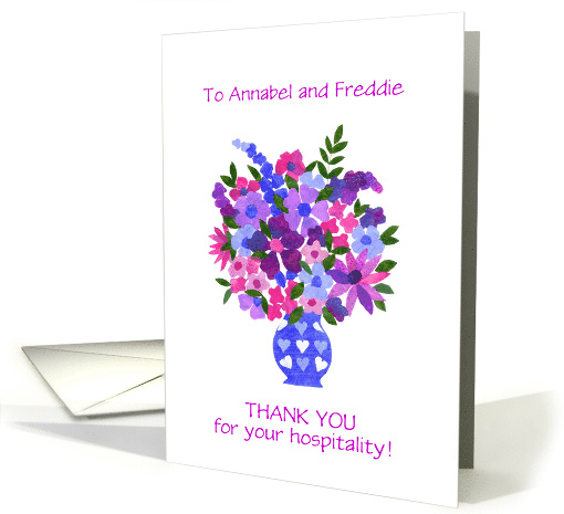 Customizable Thank You for Hospitality Bouquet Blank Inside card
