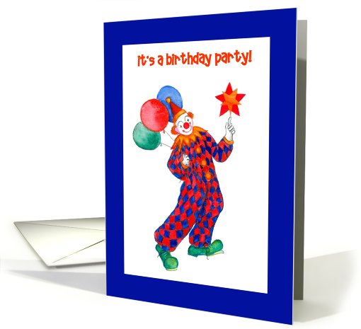 Colourful Clown Kids' Birthday Party Invitation card (883369)