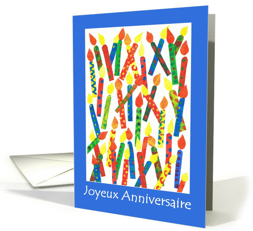 Birthday Candles Card with French Greeting card (885775)