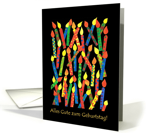 Birthday Candles Card with German Greeting card (885776)