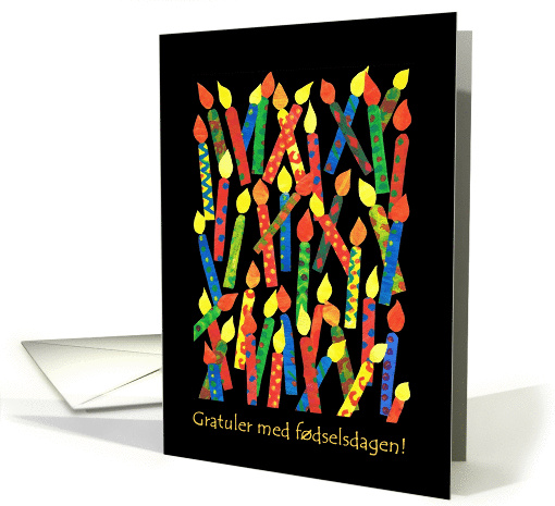 Birthday Candles Card with Norwegian Greeting card (886007)