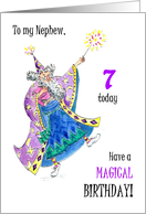 Nephew’s 7th Birthday with Wizard Casting Spells card