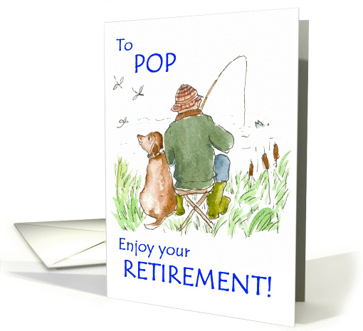 Retirement Greeting Card for a Grandfather with a Man Fishing card