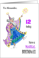 Custom Name and Age Birthday Wishes with Magician card