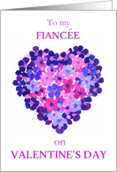 For Fiancee on Valentine’s Day Floral Heart Blank Inside card