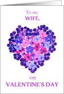 For Wife on Valentine’s Day Floral Heart Blank Inside card