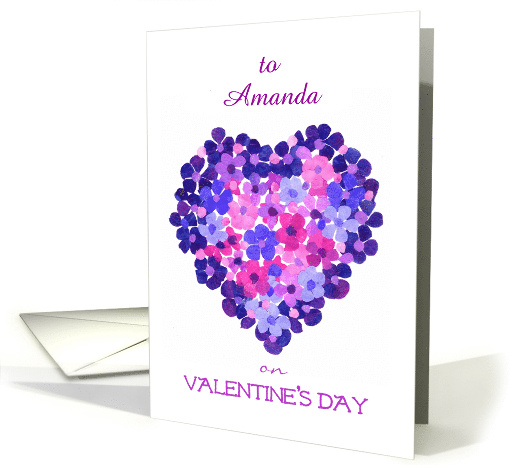 Custom Front Valentine with Romantic Floral Heart card (891766)