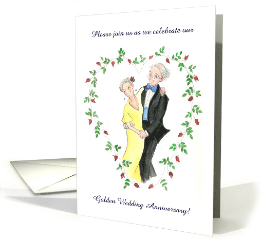 Custom Front Wedding Anniversary Invitation Dancing Couple card
