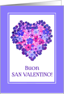 Valentine’s Heart of Flowers with Italian Greeting Blank Inside card