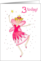 3rd Birthday Wishes with Pink Fairy card