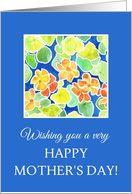 Mother’s Day Greetings with Nasturtiums on Blue Background card