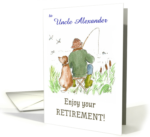 Custom Front Retirement Wishes for Uncle with Man Fishing... (897724)