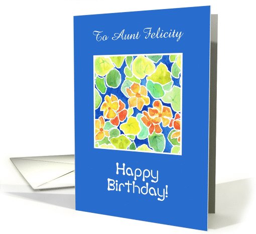 Custom Front Summer Garden Birthday Card for an Aunt card (898195)
