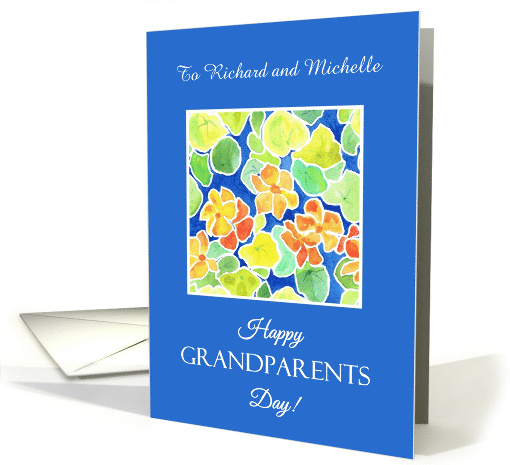 Grandparents Custom Front Name Specific Nasturtiums card (898198)