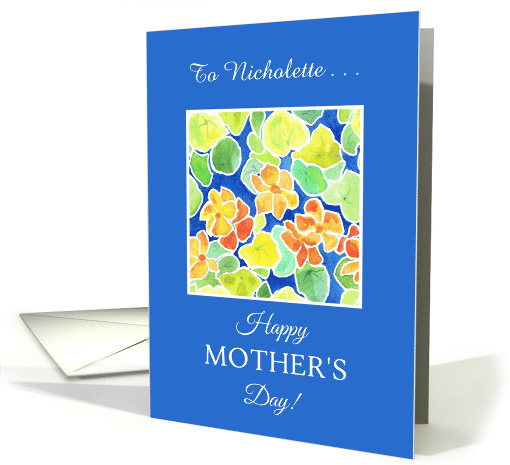 Mother's Day Custom Front Name Specific Nasturtiums card (898204)