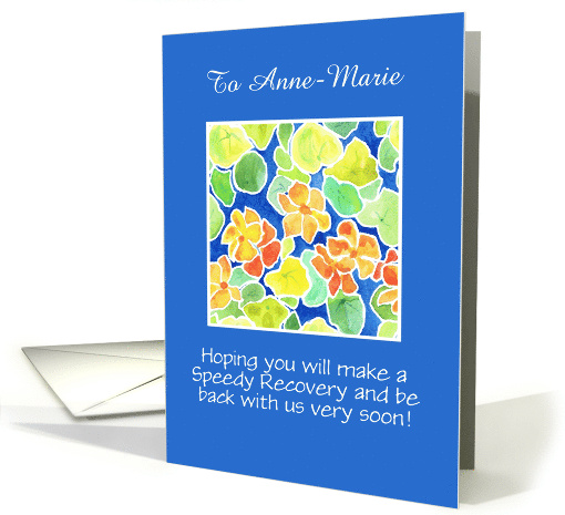 Custom Front Name Specific Get Well Nasturtiums card (898206)