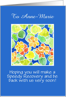 Custom Front Name Specific Get Well Nasturtiums card
