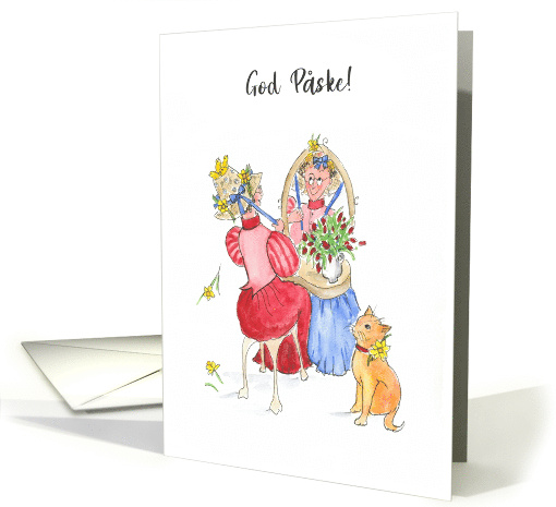 Easter Bonnet Fun Greeting in Danish Blank Inside card (899177)