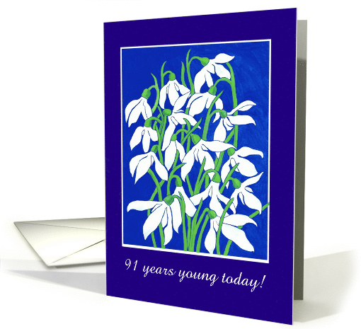 Custom Age Birthday Greetings with Snowdrops card (899855)