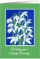 Get Well Wishes with Snowdrops on Blue and Green card
