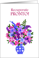 Get Well in Spanish Bouquet of Flowers Blank Inside card