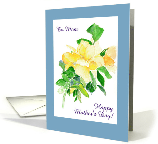 Custom Front Mother's Day Greetings with Yellow Roses card (904770)