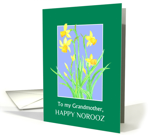 For Grandmother Norooz Spring Daffodils on Sky Blue card (907615)