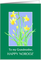 For Grandmother Norooz Spring Daffodils on Sky Blue card