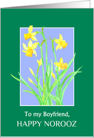 For Boyfriend Norooz Spring Daffodils on Sky Blue card