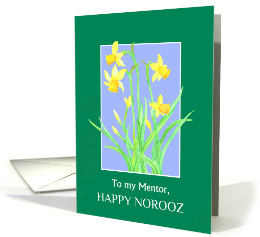 For Mentor Norooz Spring Daffodils on Sky Blue card (907628)