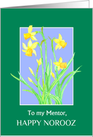 For Mentor Norooz Spring Daffodils on Sky Blue card