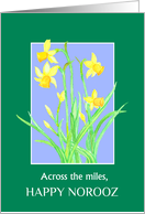 Norooz Across the Miles Spring Daffodils on Sky Blue card