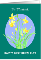 Custom Name Mother’s Day Greeting with Clump of Daffodils card