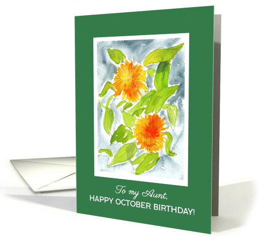 For Aunt's October Birthday Bright Orange Marigolds card (910628)