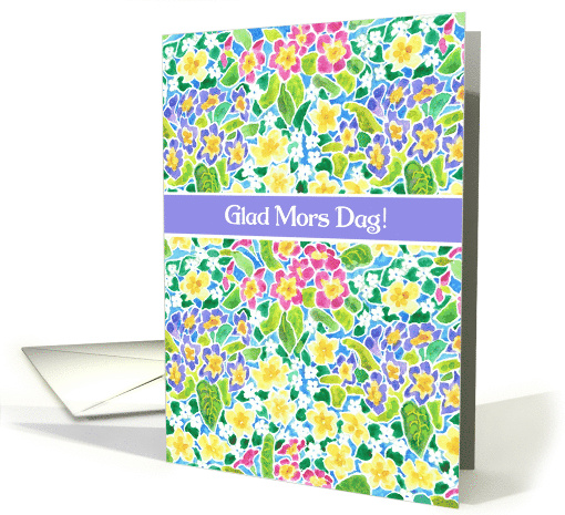 Mother's Day Wishes in Swedish with Primroses Blank Inside card