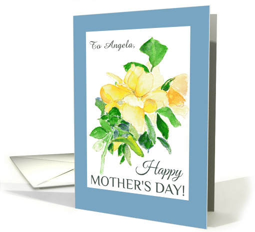 Custom Name Mother's Day with Yellow Roses card (923099)