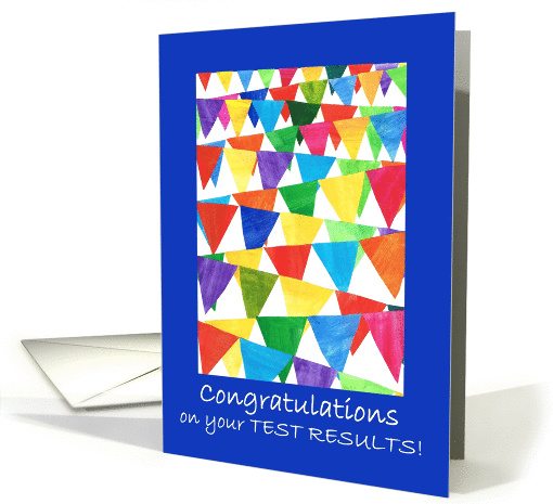 Festive Flags Test Results Congratulations card (924431)