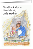 Little Mouse New School Good Luck Card for Little Brother card