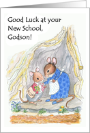 Little Mouse New School Good Luck Card for Godson card