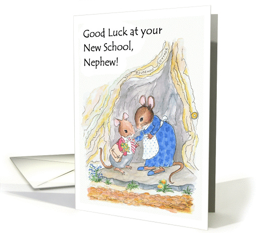 Little Mouse New School Good Luck Card for Nephew card (926217)