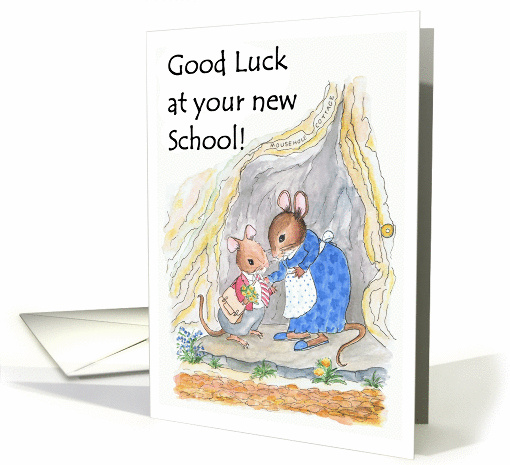 Little Mouse New School Good Luck card (926218)