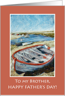 For Brother on Father’s Day Seascape with Beached Dinghy card