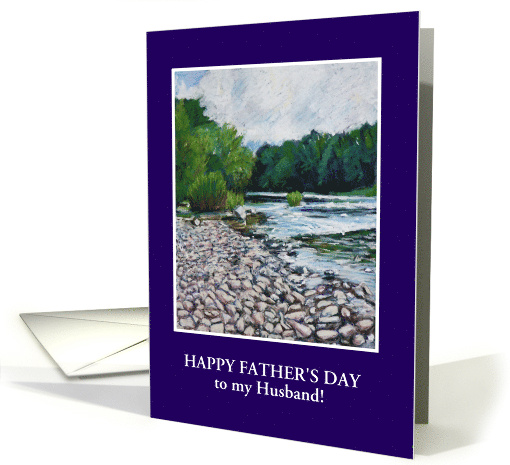 For Husband Custom Front Father's Day River Landscape card (929421)